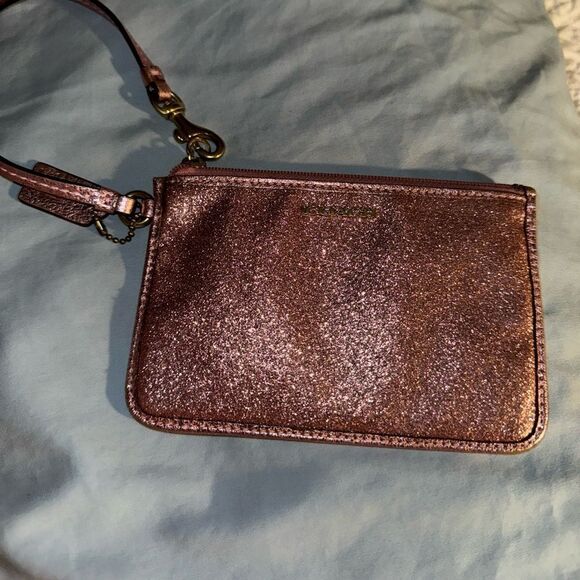 Coach Pink Sparkle Glitter Pouch - Picture 2 of 4